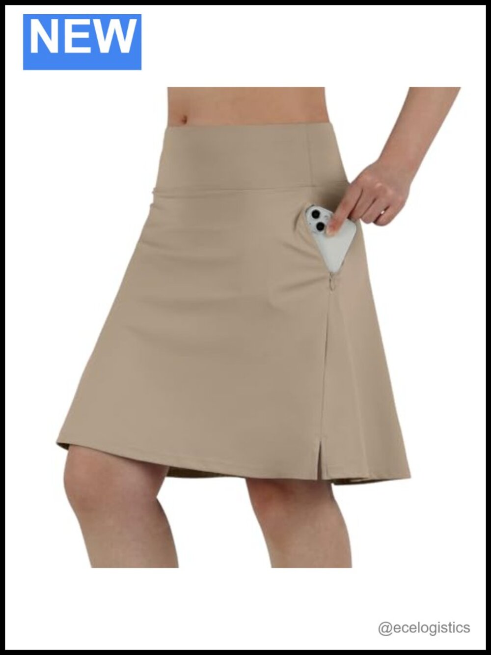 Women's Knee Length Golf Tennis Skort with Pockets High Waist Built-in Shorts